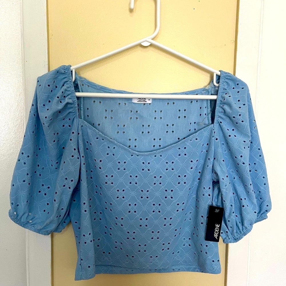 ARDENE blue crochet crop top
